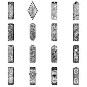 Geometric Nature Bookmark Template Bundle, Sacred Geometry Botanicals, 32 Designs