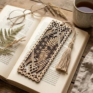 Geometric Nature Bookmark Template Bundle, Sacred Geometry Botanicals, 32 Designs