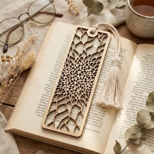 Geometric Nature Bookmark Template Bundle, Sacred Geometry Botanicals, 32 Designs