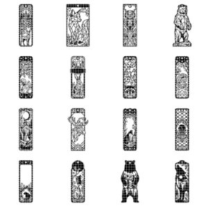 Geometric Woodland Animal Bookmark Bundle, Minimalist Engraved Page Markers