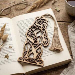 Geometric Woodland Animal Bookmark Bundle, Minimalist Engraved Page Markers