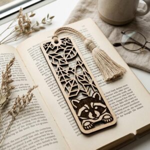 Geometric Woodland Animal Bookmark Bundle, Minimalist Engraved Page Markers