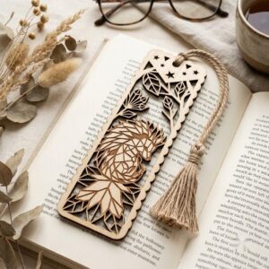 Geometric Woodland Animal Bookmark Bundle, Minimalist Engraved Page Markers