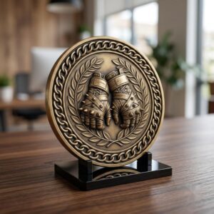 Gladiator Helmet Challenge Coin, 3D Depth Map, Laser Engraving File