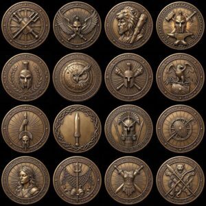 Gladiator Helmet Challenge Coin, 3D Depth Map, Laser Engraving File