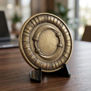 Gladiator Helmet Challenge Coin, 3D Depth Map, Laser Engraving File