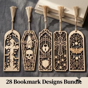 Gothic Bookmark Bundle, Victorian Cathedral Window, Dark Academia Ironwork Gate