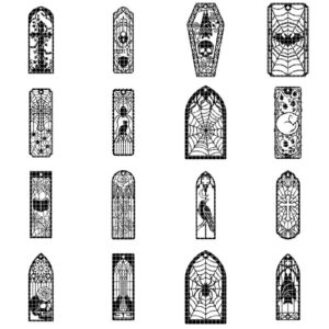 Gothic Bookmark Bundle, Victorian Cathedral Window, Dark Academia Ironwork Gate