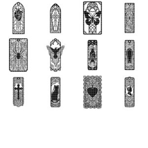 Gothic Bookmark Bundle, Victorian Cathedral Window, Dark Academia Ironwork Gate