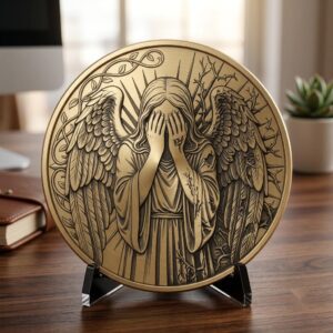 Gothic Skull and Raven Memento Mori Coin, Laser Engraving Depth Map PNG Bundle