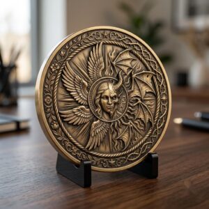 Gothic Skull Rose Coin Relief, 3D Depth Map, Laser Engraving PNG Bundle