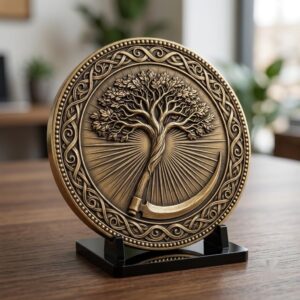 Gothic Skull Rose Coin Relief, 3D Depth Map, Laser Engraving PNG Bundle