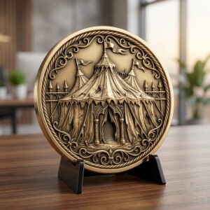 Halloween Laser Engraving Depth Map, Spooky Haunted Architecture Coin Relief
