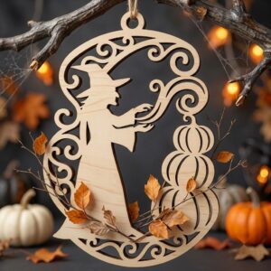 Halloween Laser File, Pumpkin Ornament Bundle, Black Cat Autumn Decor