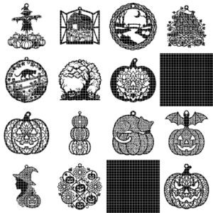 Halloween Laser File, Pumpkin Ornament Bundle, Black Cat Autumn Decor