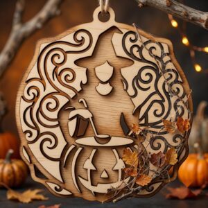 Halloween Laser File, Pumpkin Ornament Bundle, Black Cat Autumn Decor