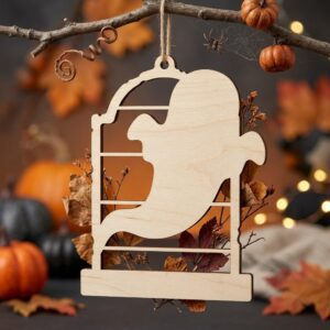 Halloween Laser File, Rustic Shiplap Ornaments Bundle, Pumpkin Ghost Decor