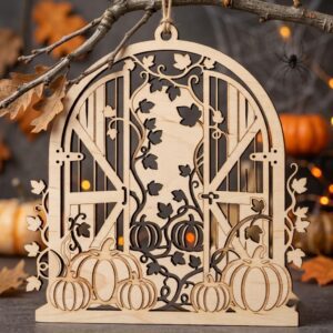 Halloween Laser File, Rustic Shiplap Ornaments Bundle, Pumpkin Ghost Decor