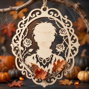 Halloween Laser Ornament Bundle, Gothic Victorian Frames, Scary Cameo Portrait