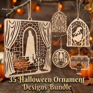 Halloween Ornament 3D Layered Shadow Box, Horror Decor Bundle