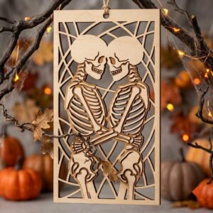 Halloween Skeleton Ornament Bundle, Dancing Bones Family Decor, Kids Craft