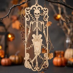 Halloween Skeleton Ornament Bundle, Dancing Bones Family Decor, Kids Craft