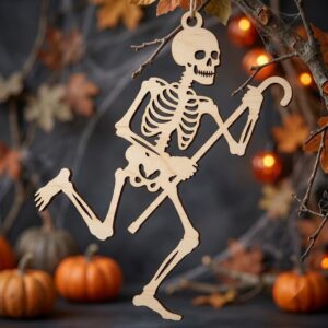 Halloween Skull Ornament Bundle, Gothic Floral Bone Multi Layer Decor