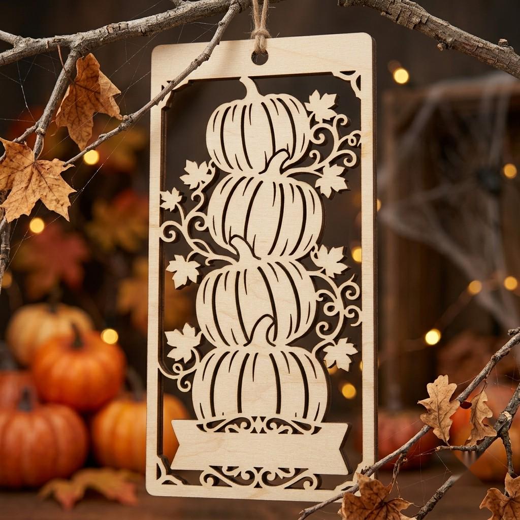 Halloween Wood Ornament Bundle, Vintage Autumn Harvest Crate Labels, Retro Decor