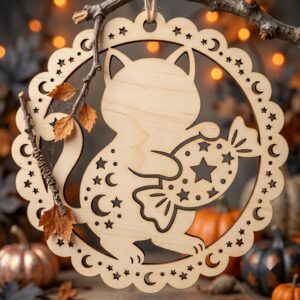 Kawaii Halloween Candy Ornament Bundle, Cute Sweet Treats Wood Laser Files