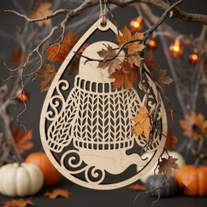 Kawaii Halloween Candy Ornament Bundle, Cute Sweet Treats Wood Laser Files
