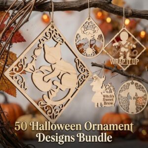 Kawaii Halloween Ornament Bundle, 50 Cute Candy Sweet Treats, Digital Download