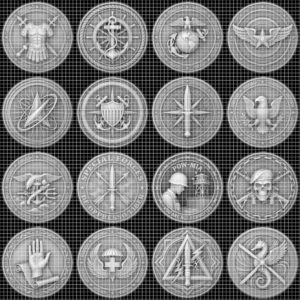 Military Challenge Coin Engraving Files, 3D Relief PNG Bundle