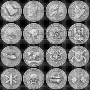Military Challenge Coin Engraving Files, 3D Relief PNG Bundle