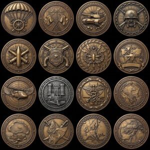 Military Challenge Coin Engraving Files, 3D Relief PNG Bundle