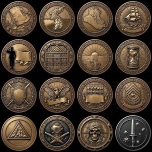 Military Challenge Coin Engraving Files, 3D Relief PNG Bundle