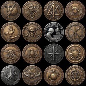 Military Challenge Coin Engraving Files, 3D Relief PNG Bundle