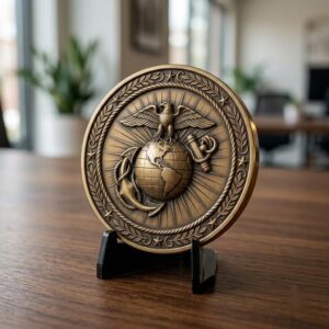 Military Challenge Coin Engraving Files, 3D Relief PNG Bundle