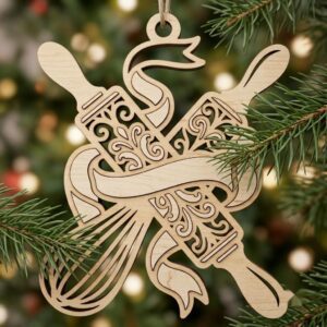 Mrs Claus Kitchen Christmas Ornaments, 30 Gingerbread Baking Holiday Decor