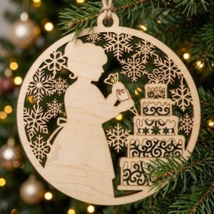 Mrs Claus Kitchen Christmas Ornaments, 30 Gingerbread Baking Holiday Decor