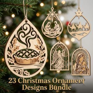 Mrs Claus Kitchen Gingerbread Ornament Template, Sweet Treats Wood Bauble