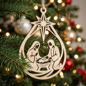 Mrs Claus Kitchen Gingerbread Ornament Template, Sweet Treats Wood Bauble