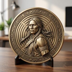 Native American Warrior Coin Laser Engraving Files, 50 3D Depth Map PNG Bundle