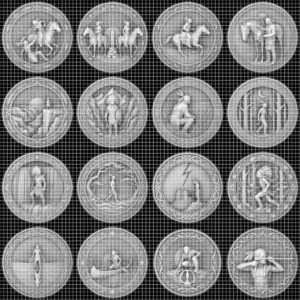Native American Warrior Coin Laser Engraving Files, 50 3D Depth Map PNG Bundle