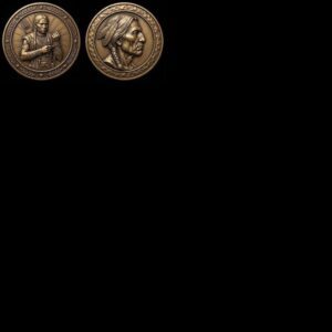 Native American Warrior Coin Laser Engraving Files, 50 3D Depth Map PNG Bundle