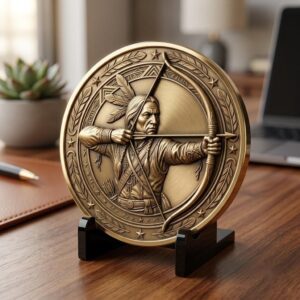 Native American Warrior Coin Laser Engraving Files, 50 3D Depth Map PNG Bundle