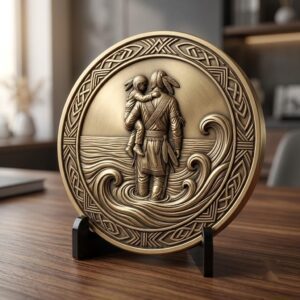 Native Warrior Challenge Coin Engraving File, 3D Laser Relief Depth Map PNG