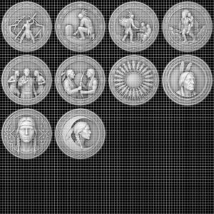 Native Warrior Challenge Coin Engraving File, 3D Laser Relief Depth Map PNG