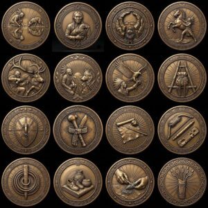 Native Warrior Challenge Coin Engraving File, 3D Laser Relief Depth Map PNG