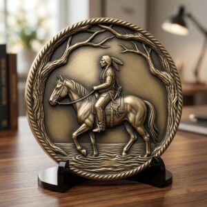 Native Warrior Challenge Coin Engraving File, 3D Laser Relief Depth Map PNG