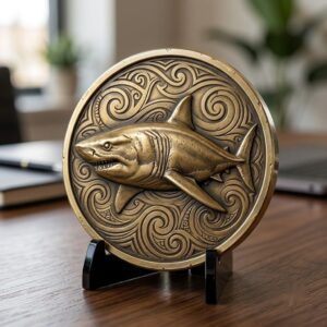 Ocean Predator 3D Relief Coin Files, Maritime Security Laser Art